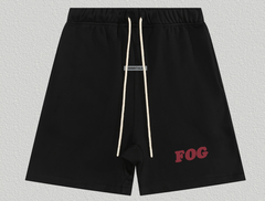 Fear of God Essentials Black Red FOG Sweat Shorts
