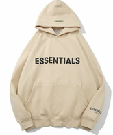 Fear of God Essentials Oatmeal Core Logo Hoodie