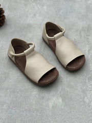 Women Summer Soft Genuine Leather Flat Sandals