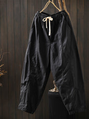 Plus Size Women Summer Casual Pure Color Harem Pants