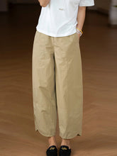 Plus Size Women Summer Casual 100%Cotton Wide-leg Pants