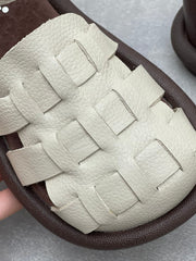 Women Summer Genuine Leather Weave Sandals