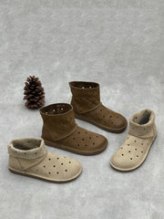 Women Summer Casual Hole Genuine Leather Boots Sandals
