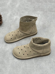 Women Summer Casual Hole Genuine Leather Boots Sandals