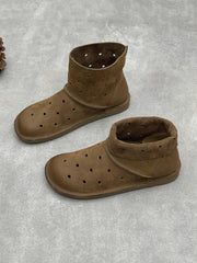 Women Summer Casual Hole Genuine Leather Boots Sandals