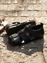 Women Summer Genuine Leather Spliced Sandals