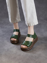 Women Summer Casual Genuine Leather Platform Sandals