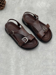 Women Summer Genuine Leather Flat Sandals