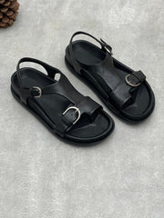 Women Summer Genuine Leather Flat Sandals