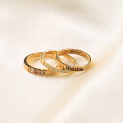 Personalized Name Birthstones Stacking Rings