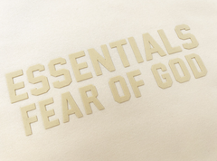 Fear of God Essentials Cream Flocked Logo Hoodie