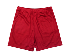 Fear of God Essentials Red White Mesh Shorts