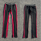 Fear of God 5th Season Black Track Pants with Red Stripes