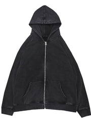 European and American high street FOG split zipper jacket men's autumn and winter dark fashion brand washed old hoodie sweatshirt hip-hop