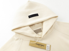 Fear of God Essentials Cream Flocked Logo Hoodie