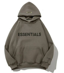 Fear of God Essentials Olive Grey Core Logo Hoodie