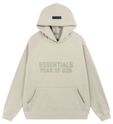Fear of God Essentials Oatmeal Flocked Logo Hoodie
