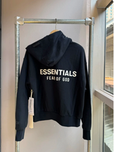 Fear of God Essentials Black Oversized Logo Hoodie