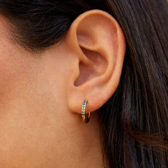 Blue Eternity Hoop Earrings