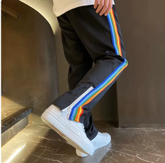 FOG Rainbow Stripe Black Track Pants