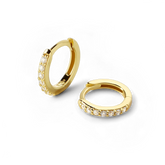 Pave Huggie Hoop Earrings