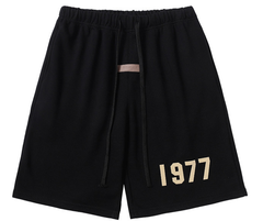 Fear of God Essentials Black 1977 Flock Shorts
