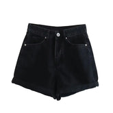 High Waisted Shorts Denim Black