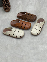 Women Summer Soft Leather Slip-On Sandals