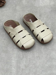 Women Summer Soft Leather Slip-On Sandals