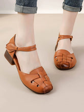 Women Genuine Leather Summer Wedge Sandals