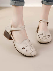 Women Genuine Leather Summer Wedge Sandals