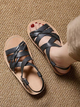 Women Summer Genuine Leather Flat Sandals