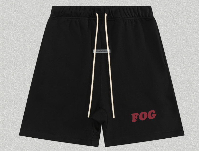 Fear of God Essentials Black Red FOG Sweat Shorts