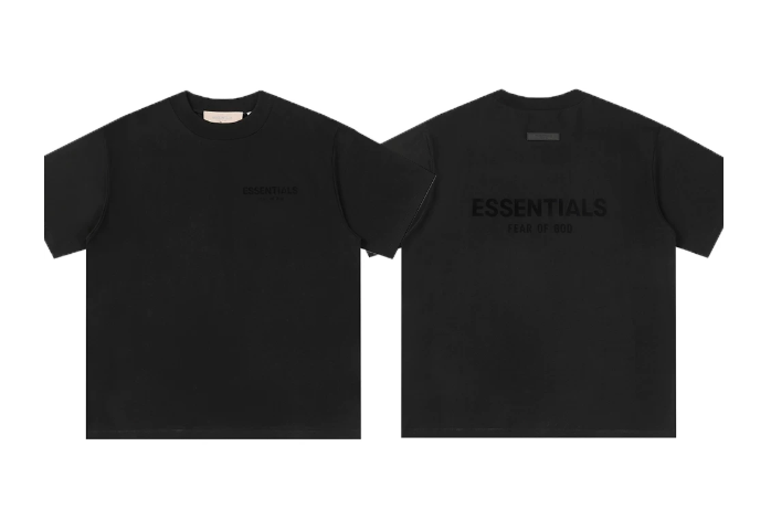 Fear of God Essentials Double Logo Black T-Shirt