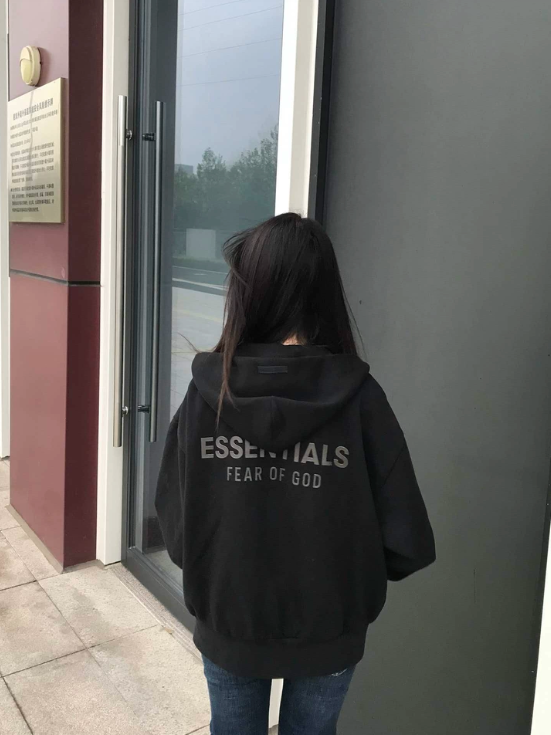 Fear of God Essentials Black Classic Full-Zip Hoodie