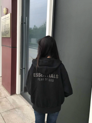 Fear of God Essentials Black Classic Full-Zip Hoodie