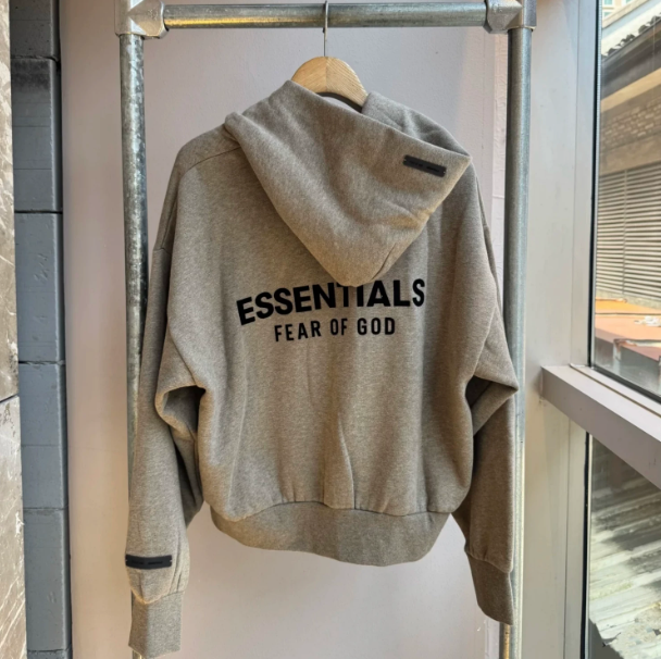 Fear of God Essentials Taupe Oversized Logo Hoodie
