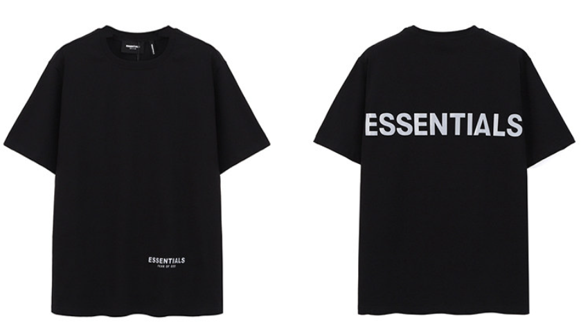 Fear of God Essentials Black 3M Reflective Tee