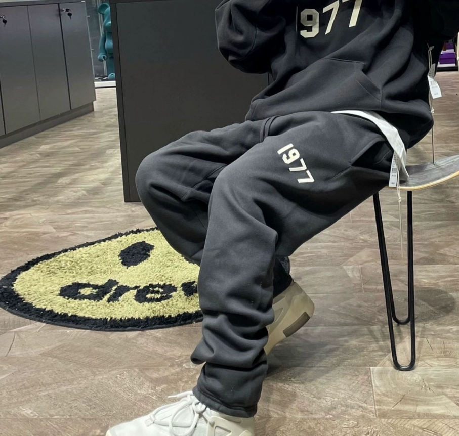 Fear of God Essentials Iron Black Joggers with Beige 1977