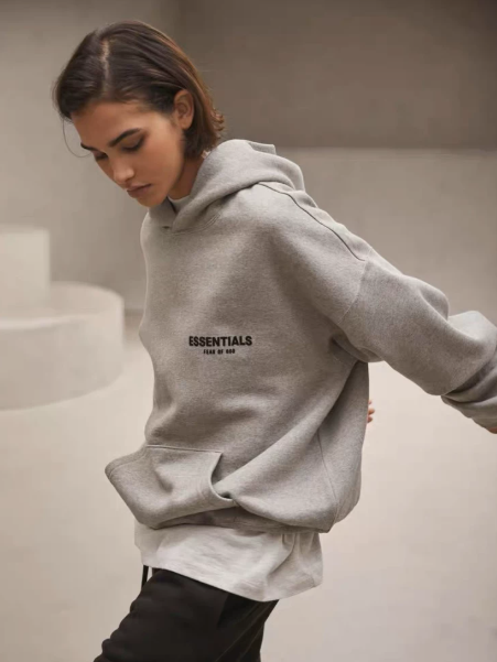 Fear of God Essentials Grey Oversized Logo Hoodie