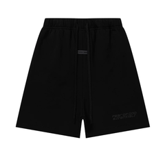 Fear of God Essentials Black Tonal Rubber Logo Shorts
