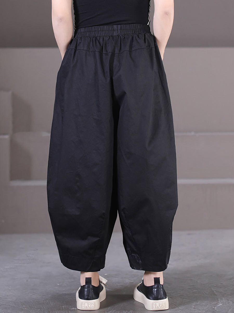 Plus Size Women Spring Casual Pure Color Bloomers