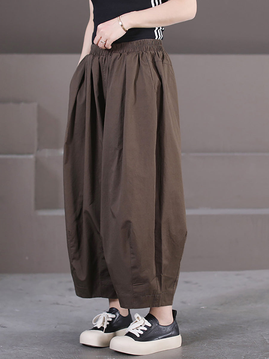 Plus Size Women Spring Casual Pure Color Bloomers