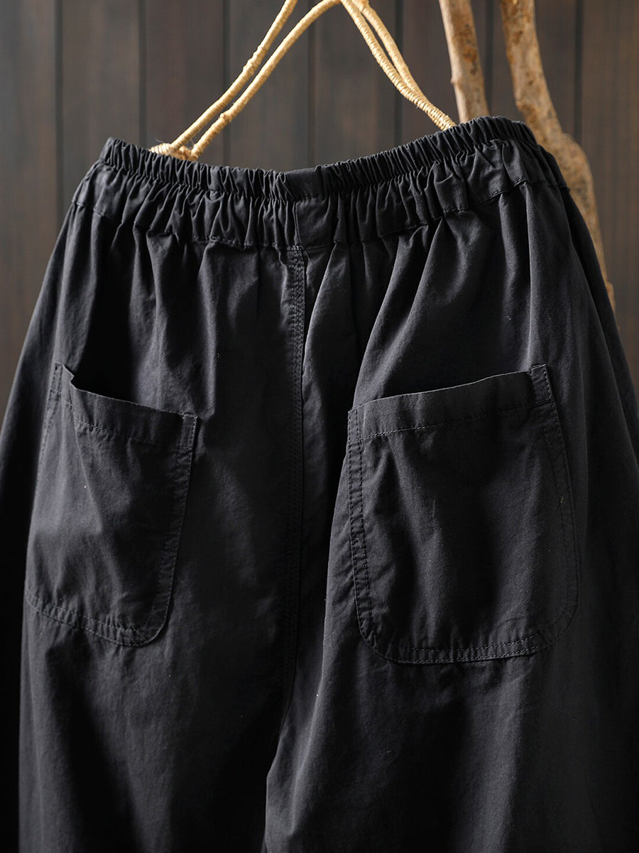 Plus Size Women Summer Casual Pure Color Harem Pants