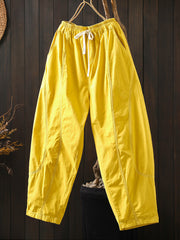 Plus Size Women Summer Casual Pure Color Harem Pants