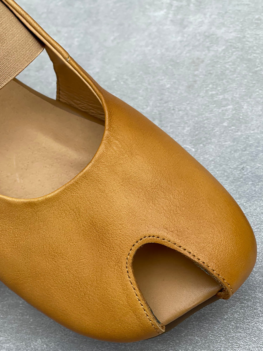 Women Summer Soft Leather Flat Sandals