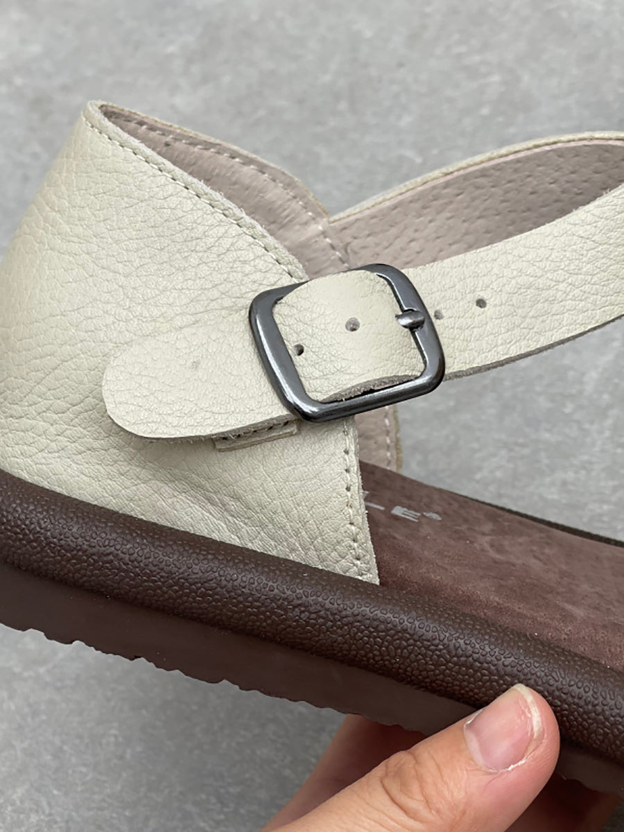 Women Summer Genuine Leather Weave Sandals