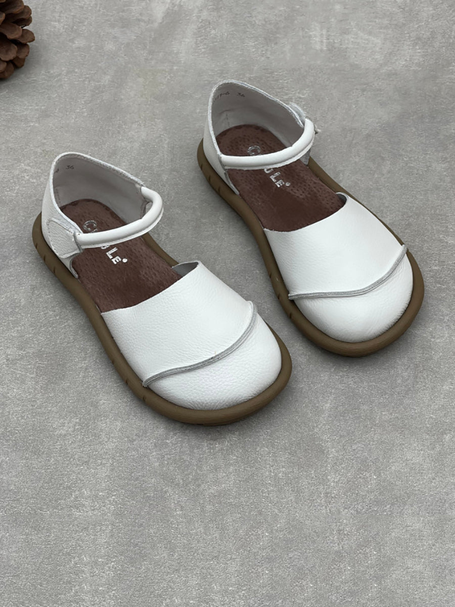 Women Artsy Soft Leather Flat Sandals
