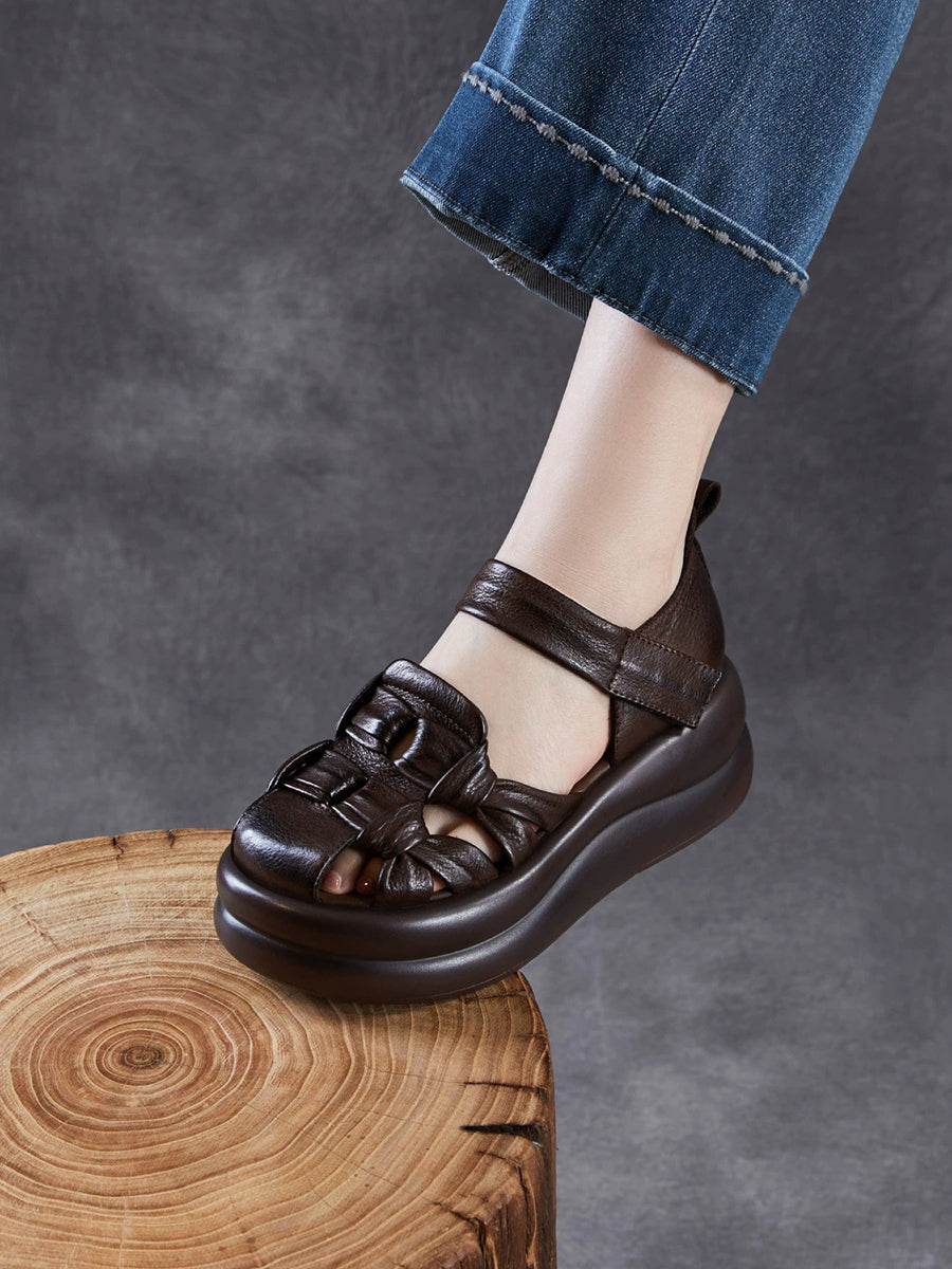 Women Casual Genuine Leather Platform Sandals