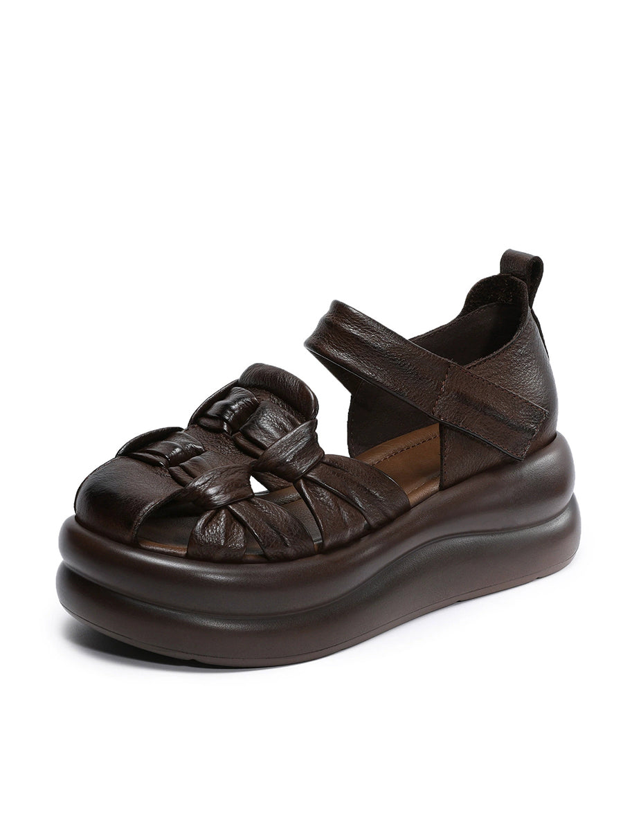 Women Casual Genuine Leather Platform Sandals